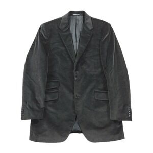 Francesco Smalto Paris Blazer Herringbone Cotton Mens 42R Textured Black
